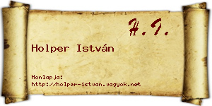 Holper István névjegykártya