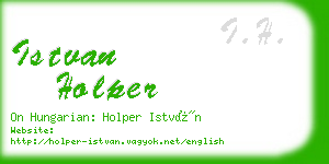 istvan holper business card